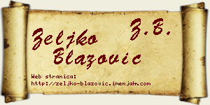 Željko Blažović vizit kartica